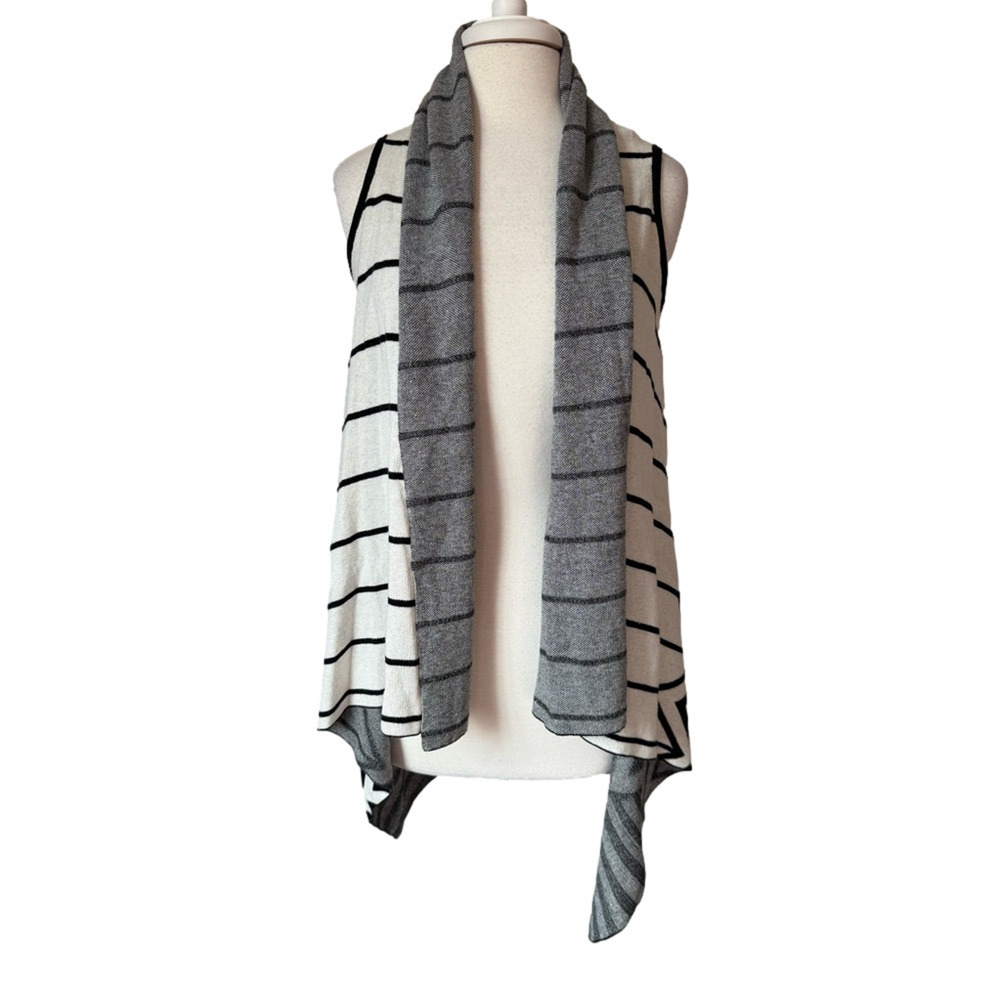 Merona Womens XS Boho‎ Soft Modal Knit Hi-Lo Tunic Vest Cardigan Stripe Zig Zag
